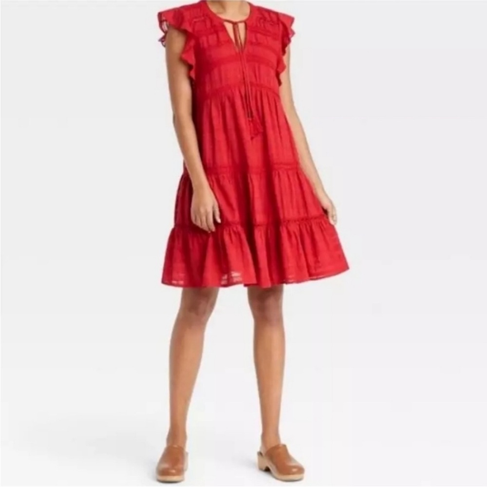 Red Sleeveless Dress-size M